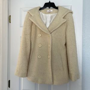 JLO Creme Coat , with hoodie.
